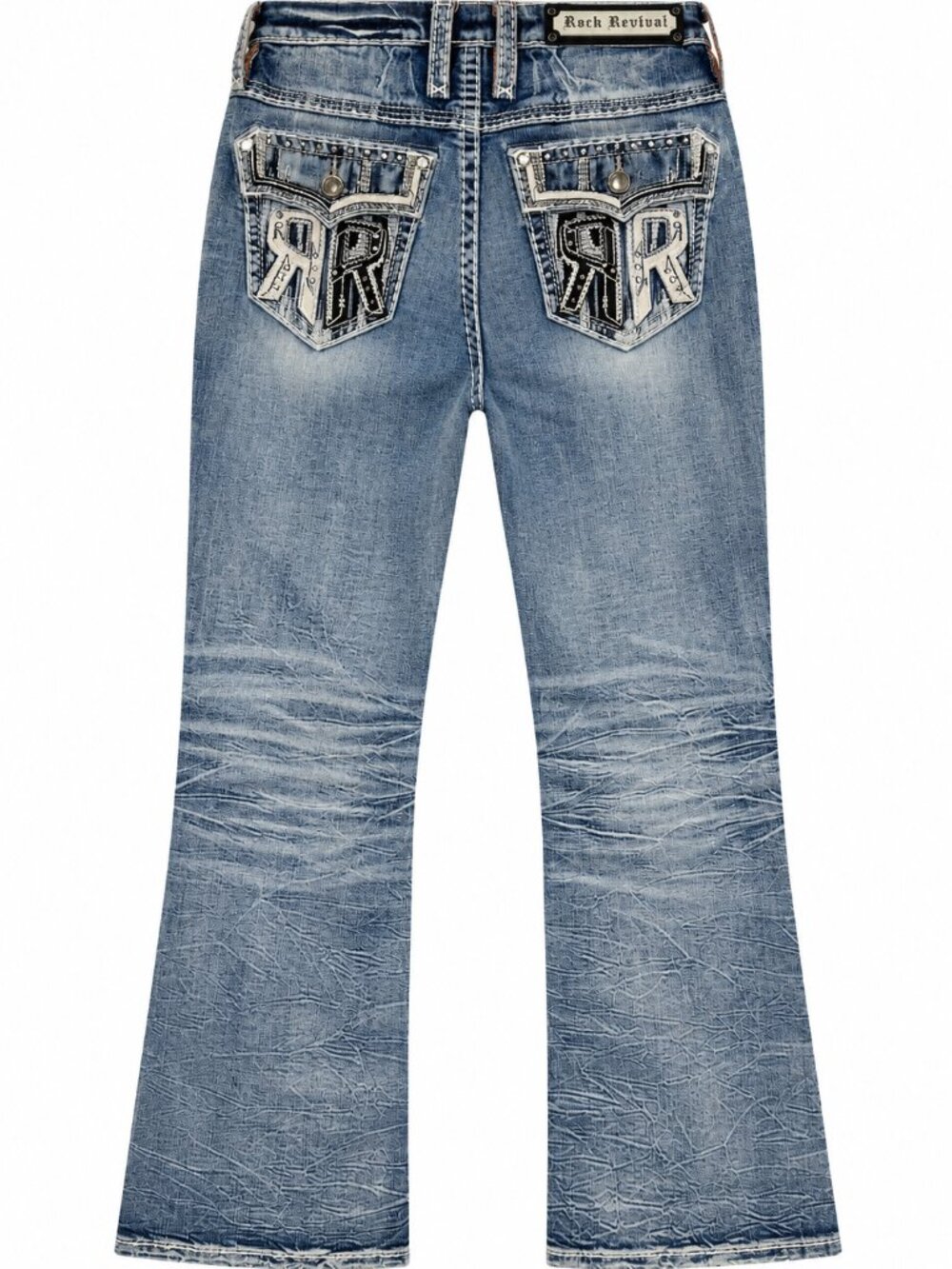 Rock Revival Rhinestone Embellished Flare Jeans Size 27